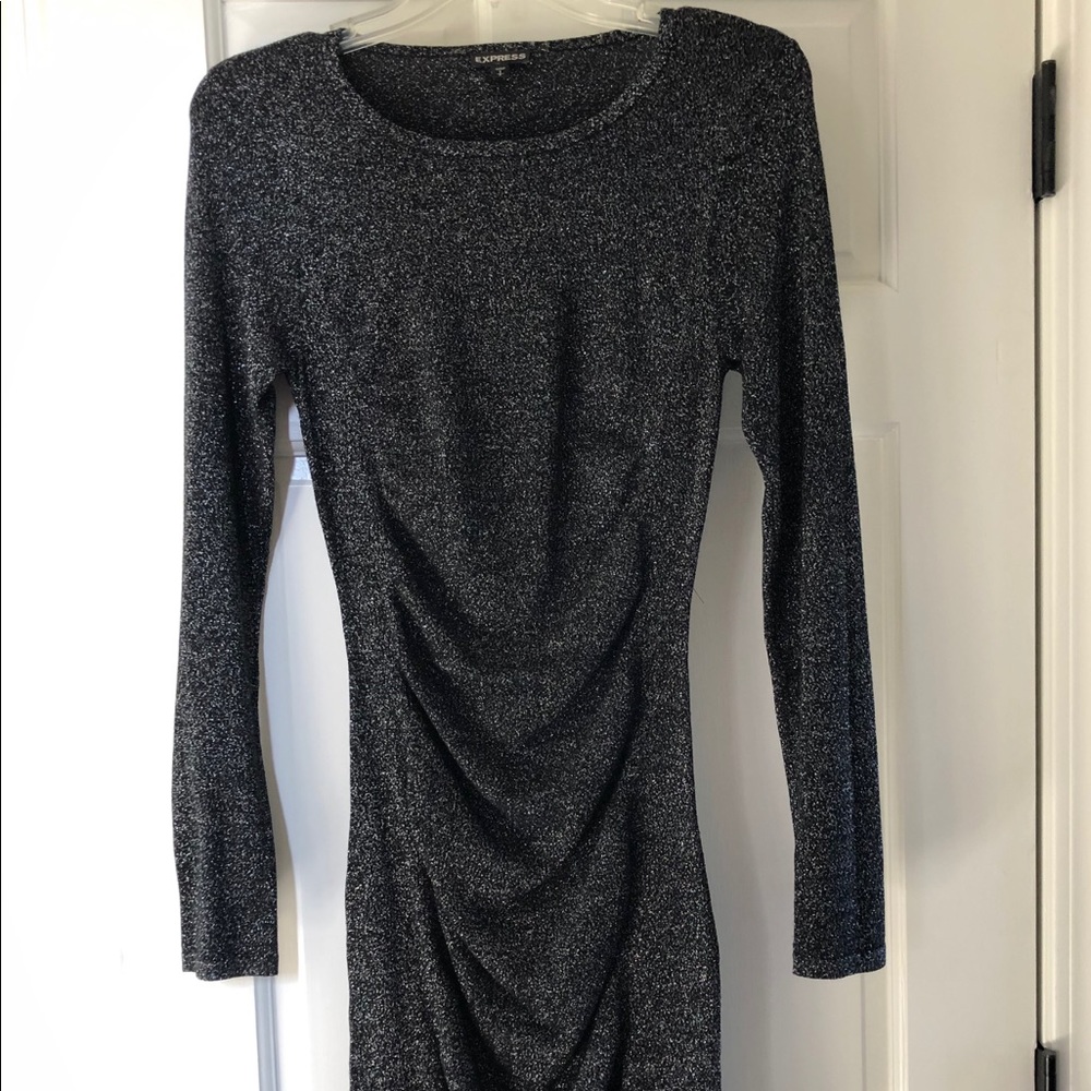 Express Black/Silver Sparkle Cocktail Dress - Picture 1 of 3